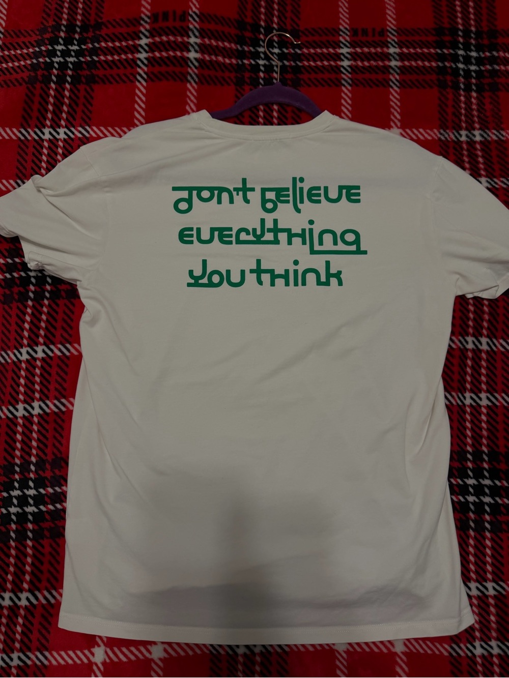 Burberry White Short-Sleeve Tee with Green Back Graphic